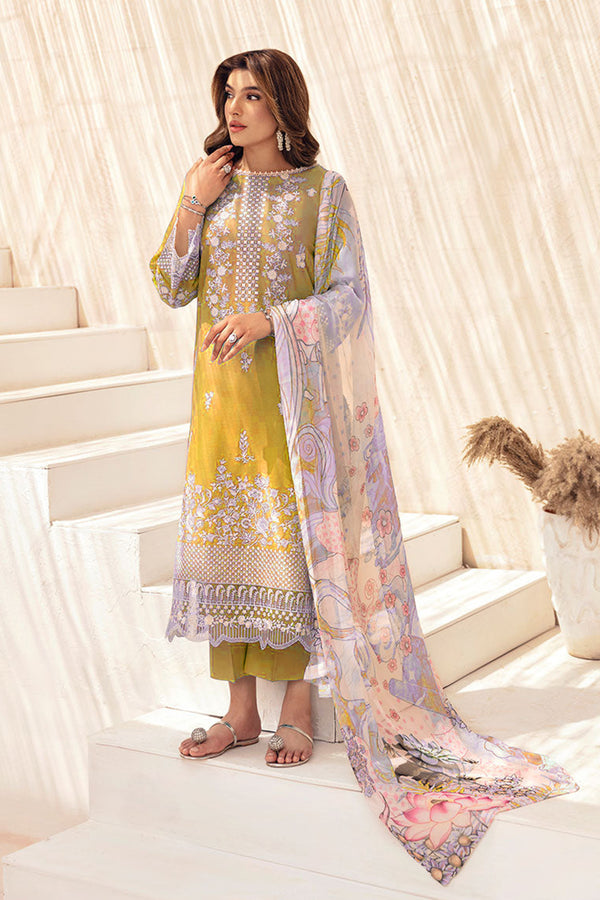 Hoortex Heavy Cotton Pakistani Salwar Kameez Yellow With Digital Printed Dupatta