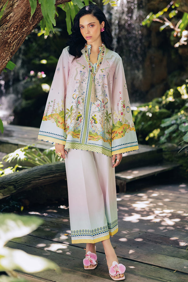 Light Pink Pastel Printed Kurta & Palazzo Set for Women – Elegant Co-Ord