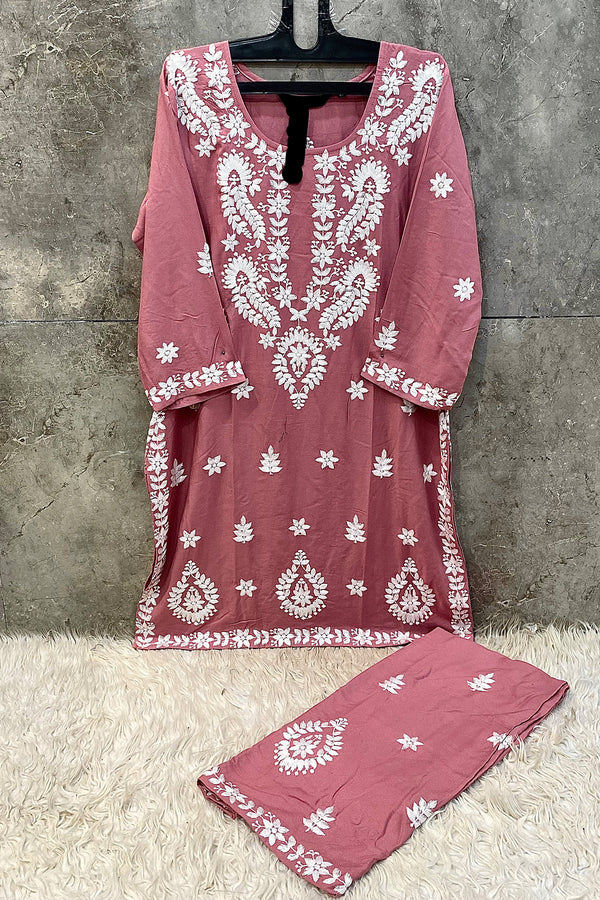 Ready To Wear Embroidered Baby Pink Co-Ord Set – Pakistani Festive Style
