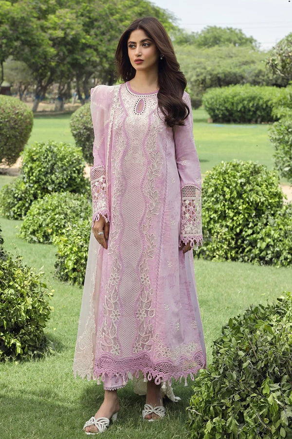 Designer Long Pink Rayon Pakistani Salwar Suit With Stunning Cotton Dupatta In Digital Print