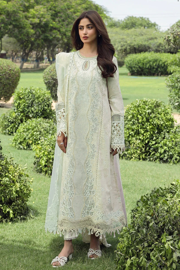 Designer Long Light Pista Rayon Pakistani Salwar Suit With Stunning Cotton Dupatta In Digital Print