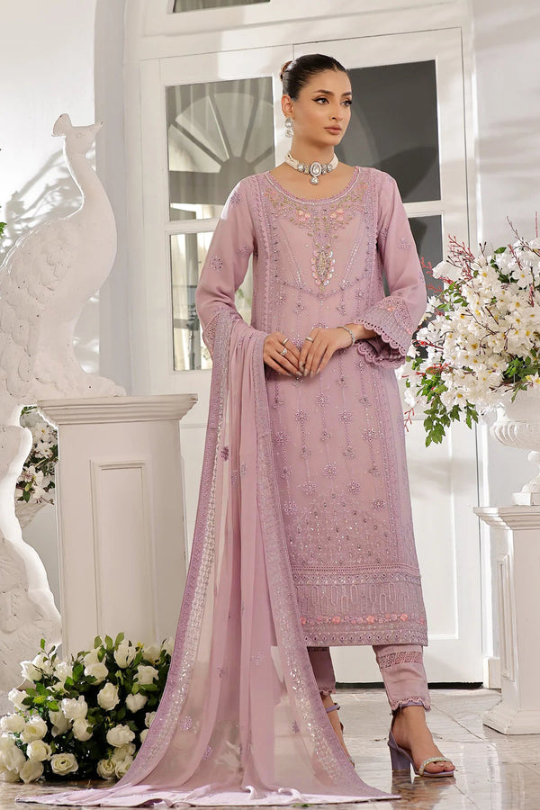 Hoortex Pretty Peach Suit – Designer Pakistani Wear With Organza Dupatta
