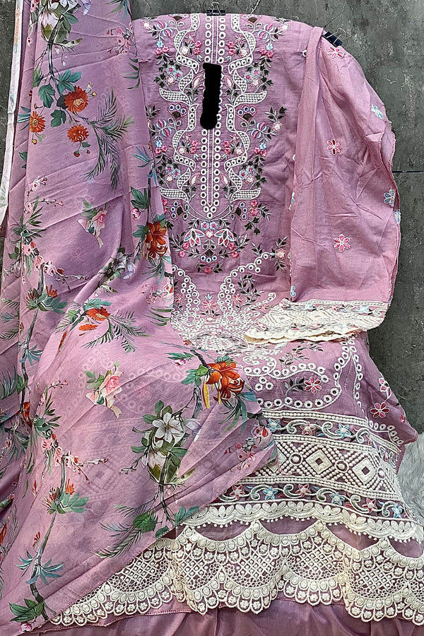 Baby Pink Heavy Cotton Pakistani Salwar Kameez WIth Cotton Printed Dupatta