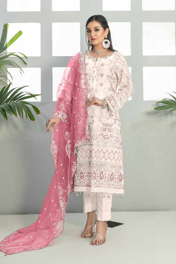Baby Pink Embroidered Georgette Pakistani Salwar Kameez With Beautiful Dupatta Work-1