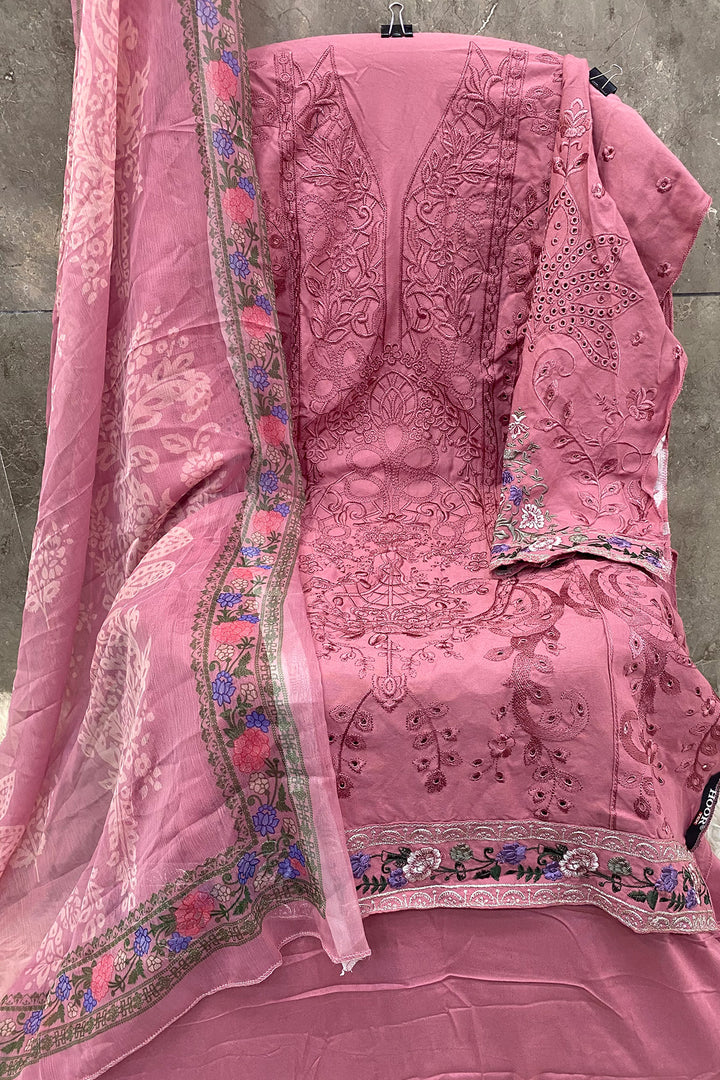 Baby Pink Heavy Rayon Pakistani Salwar Kameez With Beautiful Chiffon Digital Printed Dupatta3