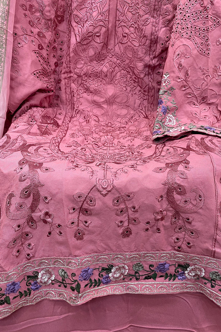 Baby Pink Heavy Rayon Pakistani Salwar Kameez With Beautiful Chiffon Digital Printed Dupatta4