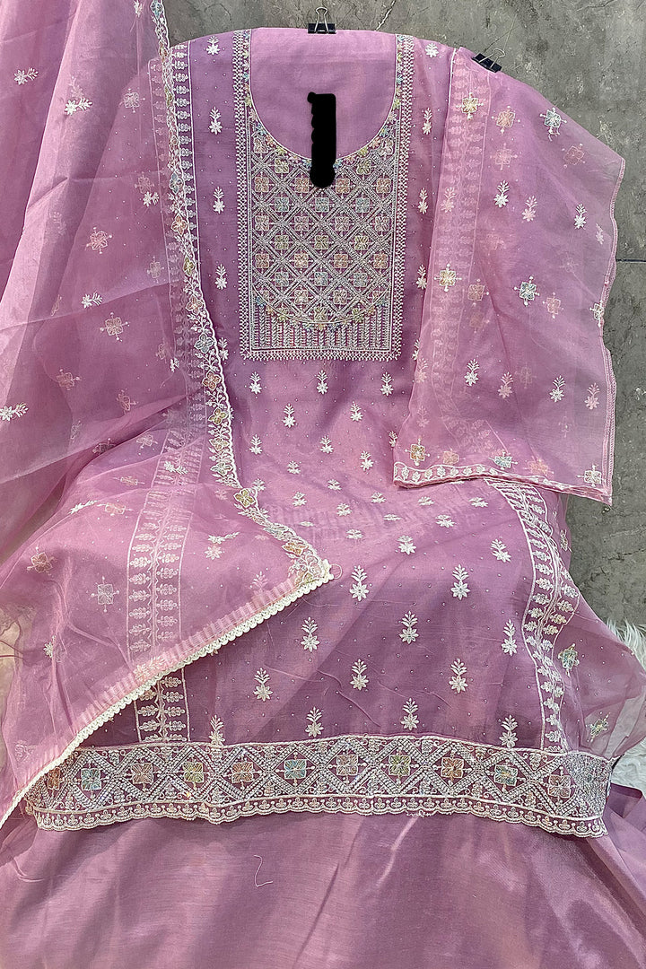 Baby Pink Luxury Organza Pakistani Salwar Kameez With Charming Organza Dupatta-1
