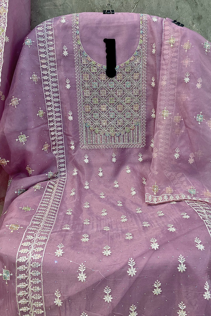 Baby Pink Luxury Organza Pakistani Salwar Kameez With Charming Organza Dupatta