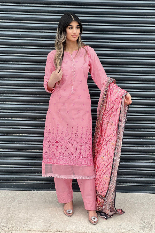 Baby Pink New Pakistani Salwar Kameez Cotton With Digital Printed Dupatta 6