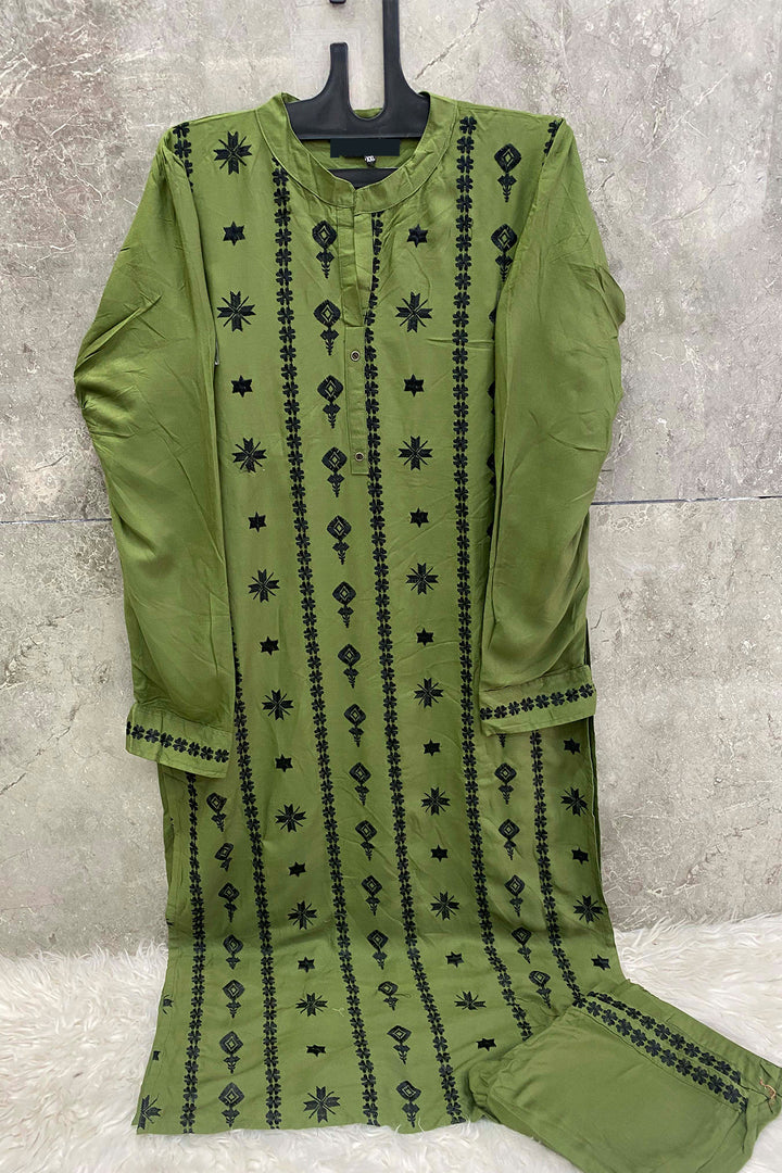 Bottle Green Ready To Wear Long Tunic Pakistani Salwar Kameez 1