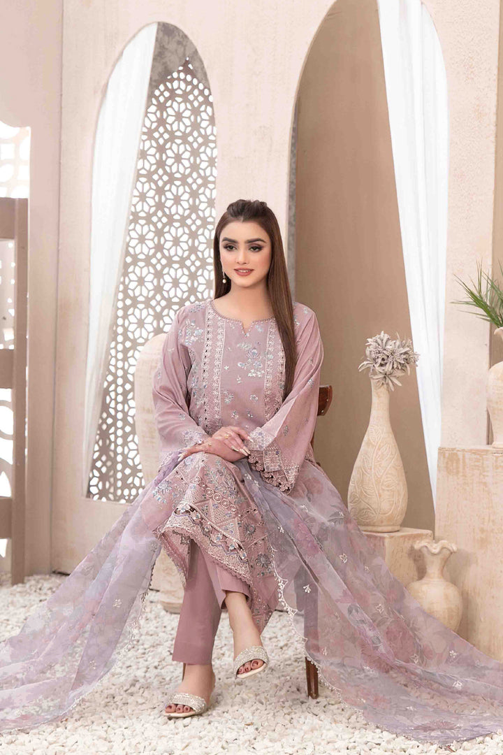 Casual Wear Baby Pink Georgette Pakistani Salwar Kameez With Organza Printed Dupatta-3