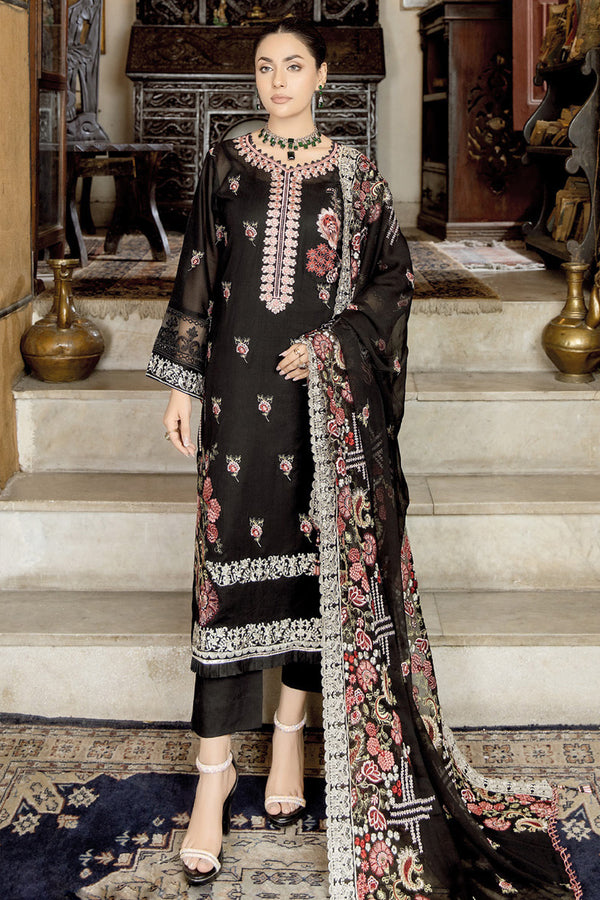 Dark Black Embroidered Pakistani Style Salwar Kameez With Heavy Work Dupatta