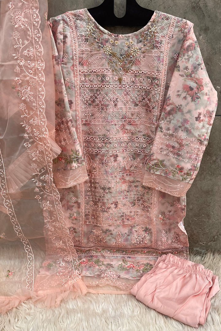 Digital Printed Ready To Wear Pink Pakistani Salwar Kameez With Beautiful Frill Dupatta Work-5
