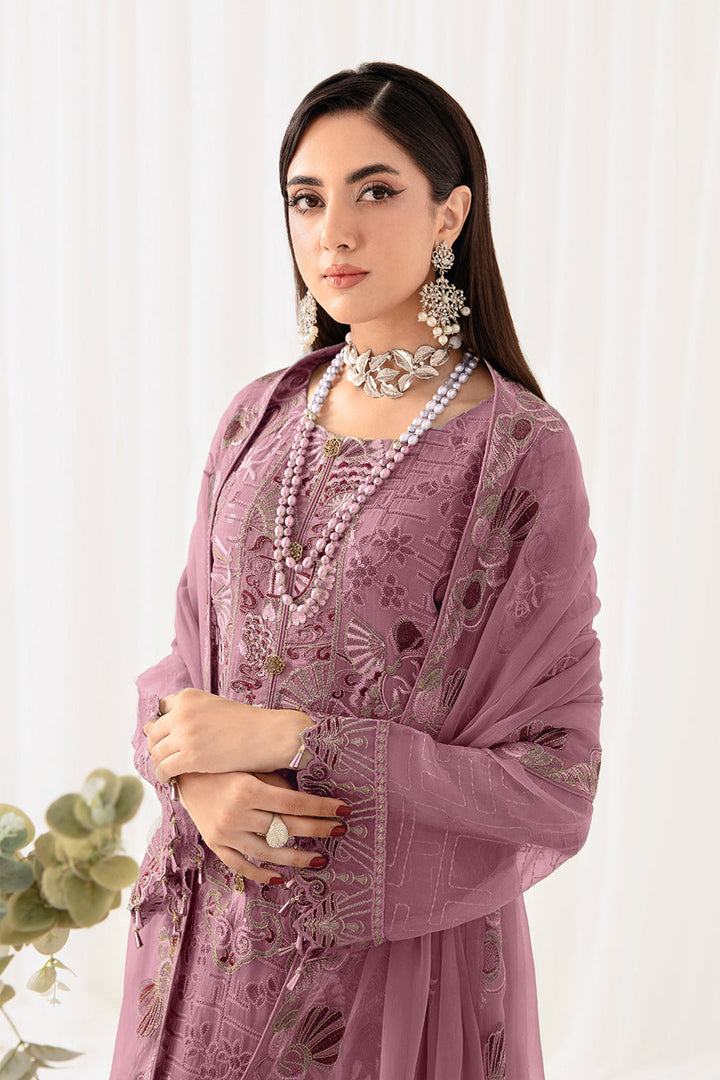 Dusty Pink Pakistani Salwar Kameez Moti Work With Heavy Embroidery Work Dupatta-1