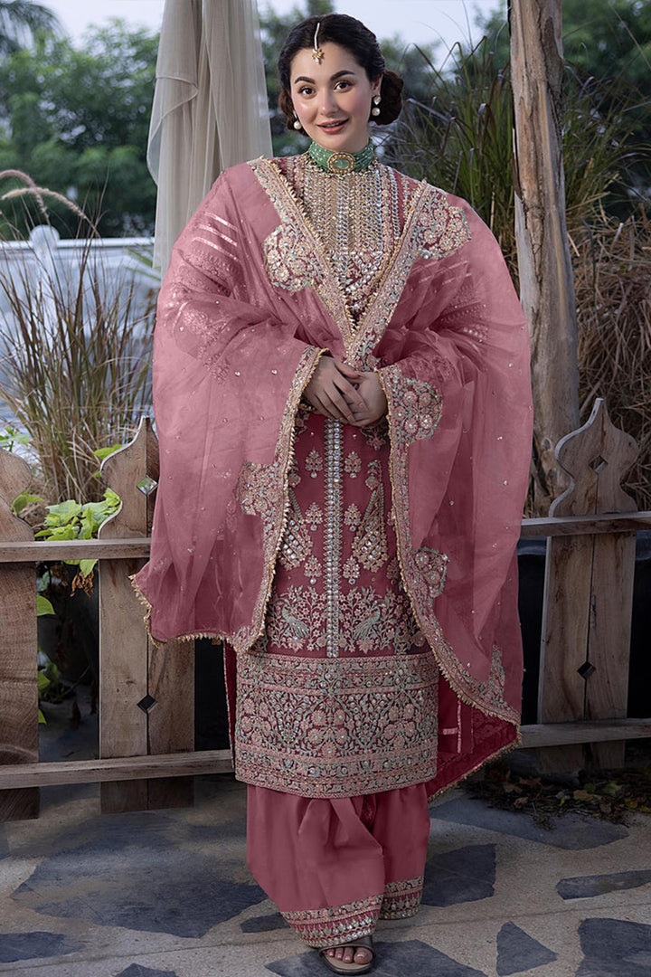 Eid Wear Baby Pink Pakistani Sharara Designer Foil Work With Beautiful Embroidery Dupatta Work-2