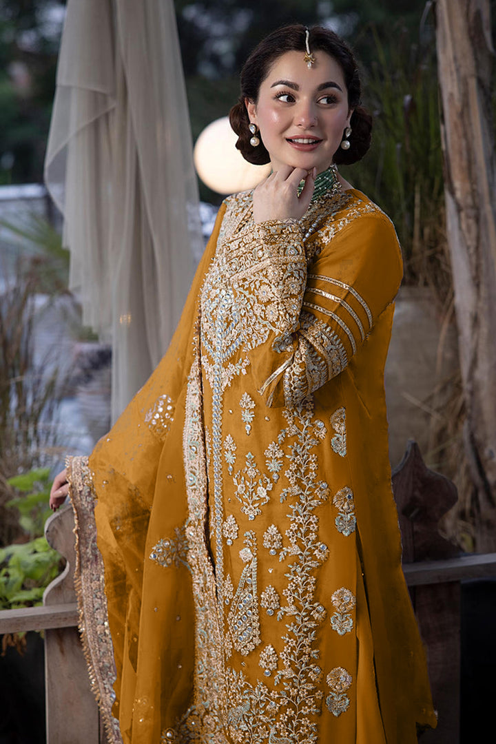 Eid Wear Yellow Pakistani Sharara Designer Foil Work With Beautiful Embroidery Dupatta Work-5