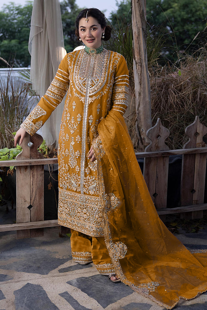 Eid Wear Yellow Pakistani Sharara Designer Foil Work With Beautiful Embroidery Dupatta Work