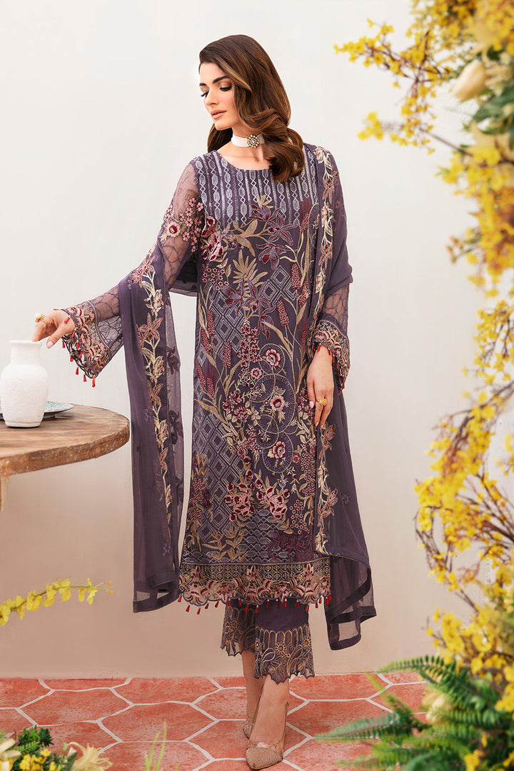 Grapes Color Georgette Pakistani Salwar Kameez With Heavy Embroidery Work Dupatta-5