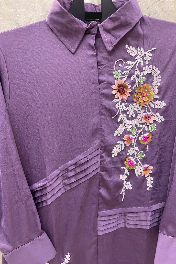 Hoortex Handwork Eid Collection Ready To Wear Cot Set purple