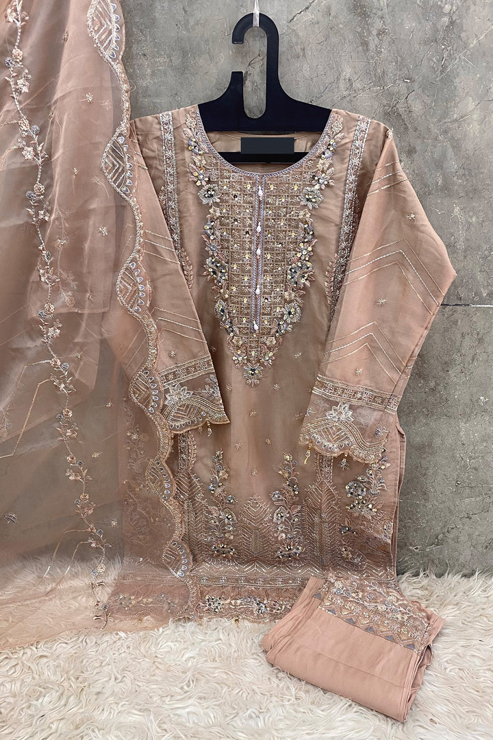 Light Coco Ready To Wear Heavy Organza Pakistani Tunic Style With Lovely Dupatta Work1