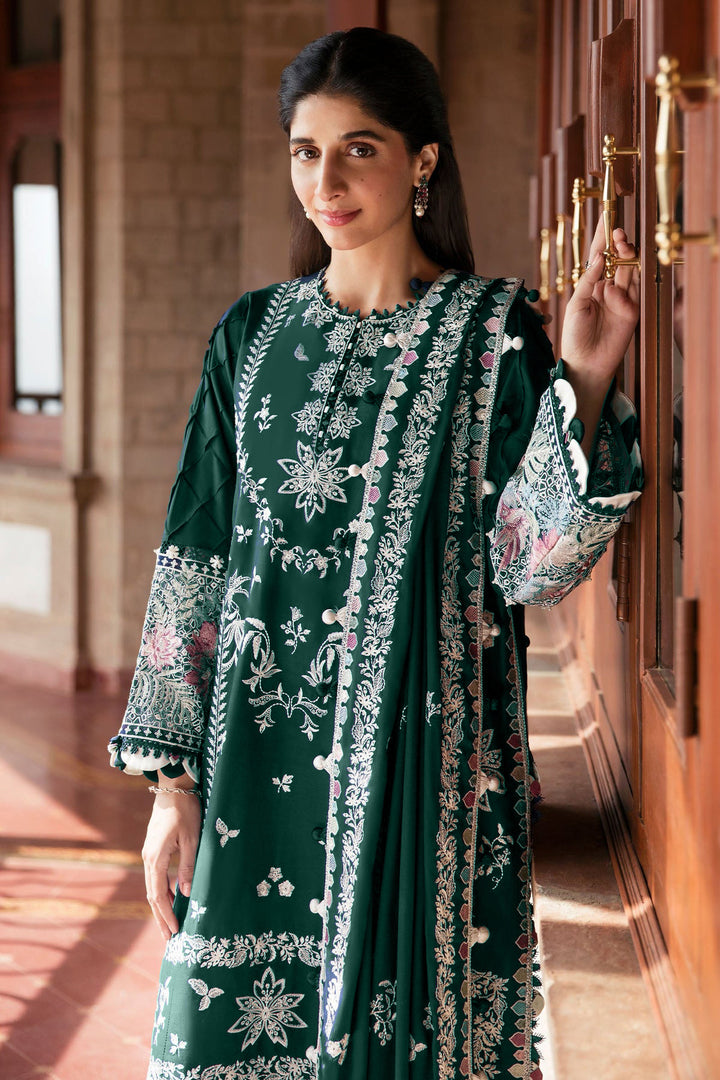 Long Pakistani Salwar Kameez Georgette Rama Moti Work With Beautiful Embroidery Dupatta-1
