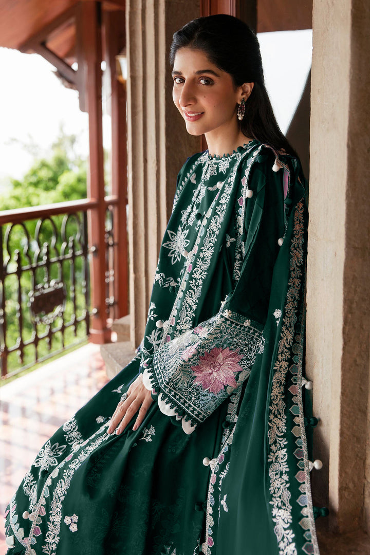 Long Pakistani Salwar Kameez Georgette Rama Moti Work With Beautiful Embroidery Dupatta-2