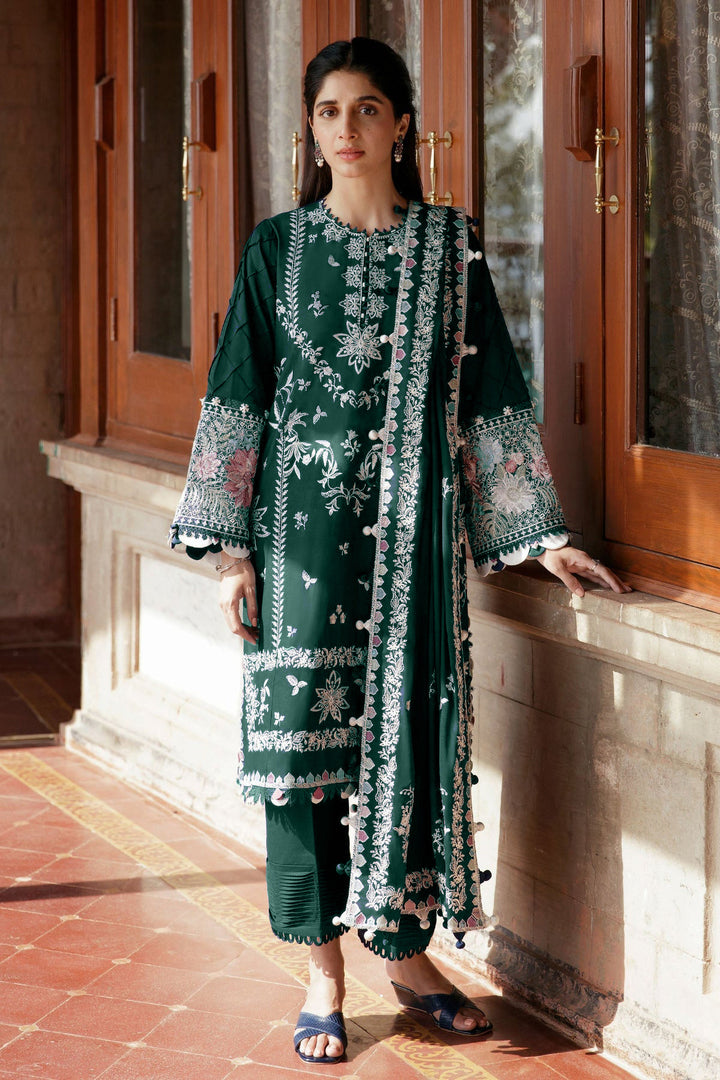 Long Pakistani Salwar Kameez Georgette Rama Moti Work With Beautiful Embroidery Dupatta-5