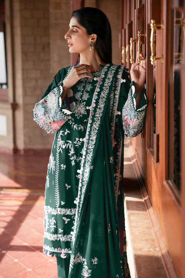 Long Pakistani Salwar Kameez Georgette Rama Moti Work With Beautiful Embroidery Dupatta