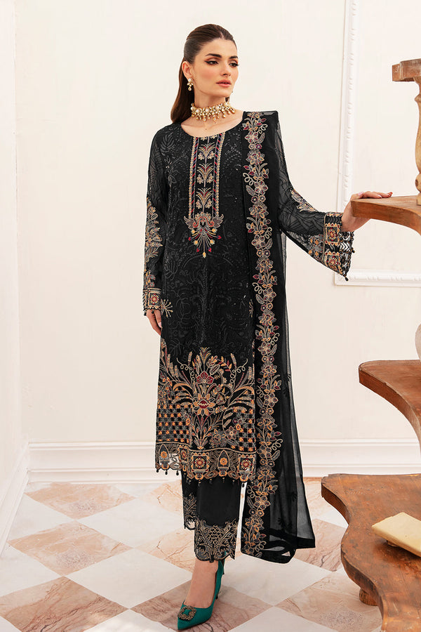 Luxurious Black Georgette Pakistani Salwar Kameez With Beautiful Embroidery Work-3