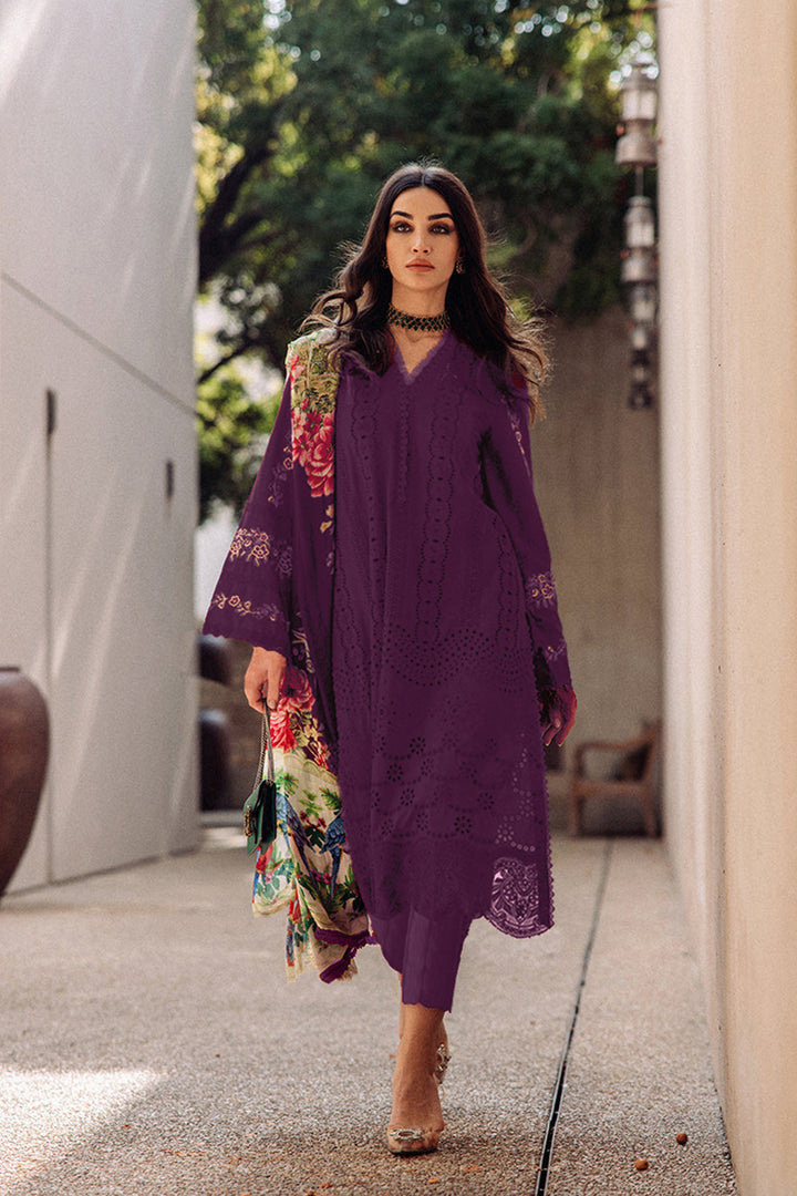 Luxury Pakistani Salwar Kameez Cotton Purple With Digital Printed Dupatta 1