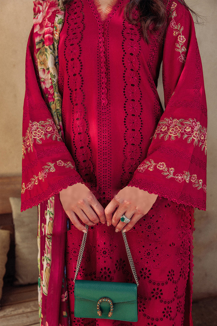 Luxury Pakistani Salwar Kameez Cotton Red With Digital Printed Dupatta 4