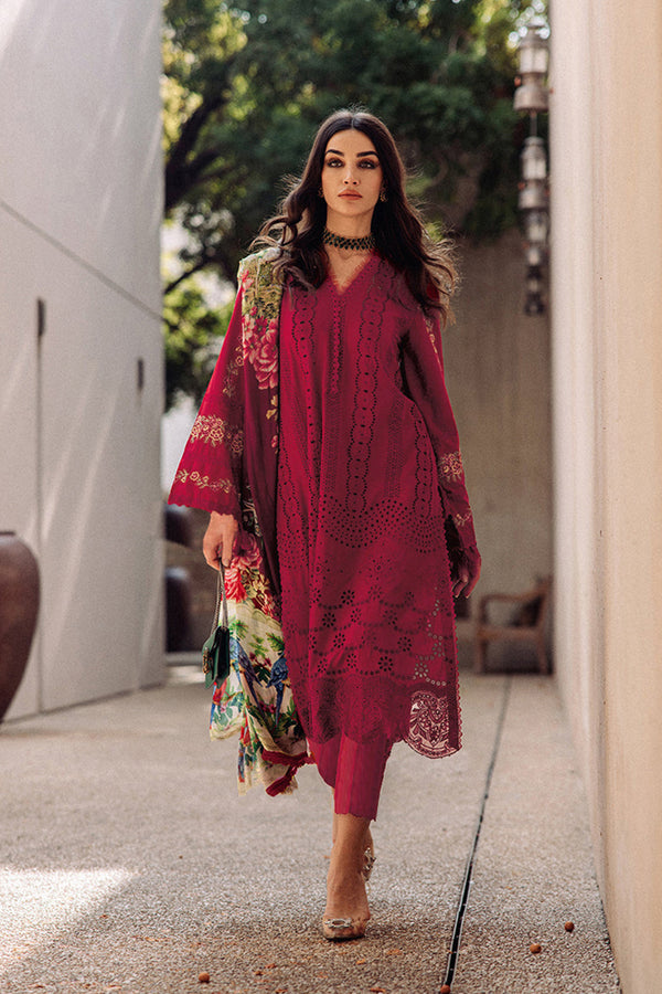 Luxury Pakistani Salwar Kameez Cotton Red With Digital Printed Dupatta 5