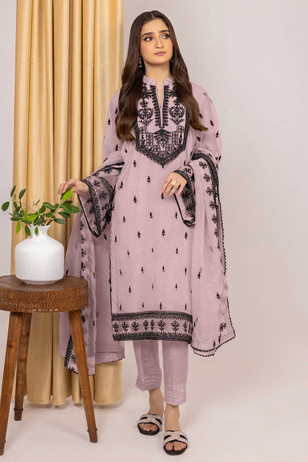 Luxury Ready To Wear Purple Organza Pakistani Salwar Kameez With Beautiful Dupatta Work