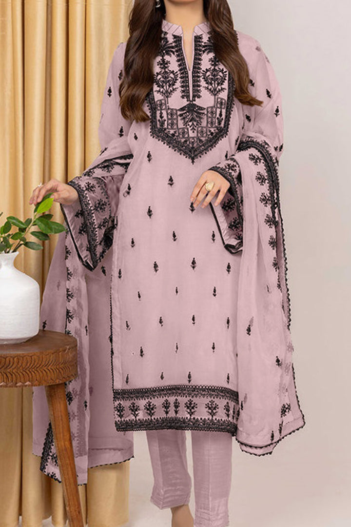 Luxury Ready To Wear Purple Organza Pakistani Salwar Kameez With Beautiful Dupatta Work 1