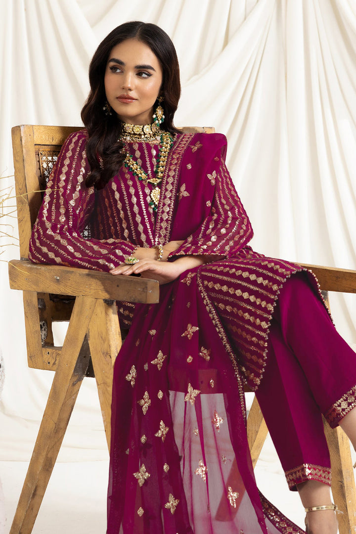 Magenta Full Embroidered Georgette Pakistani Salwar Kameez With Beautiful Dupatta Work2