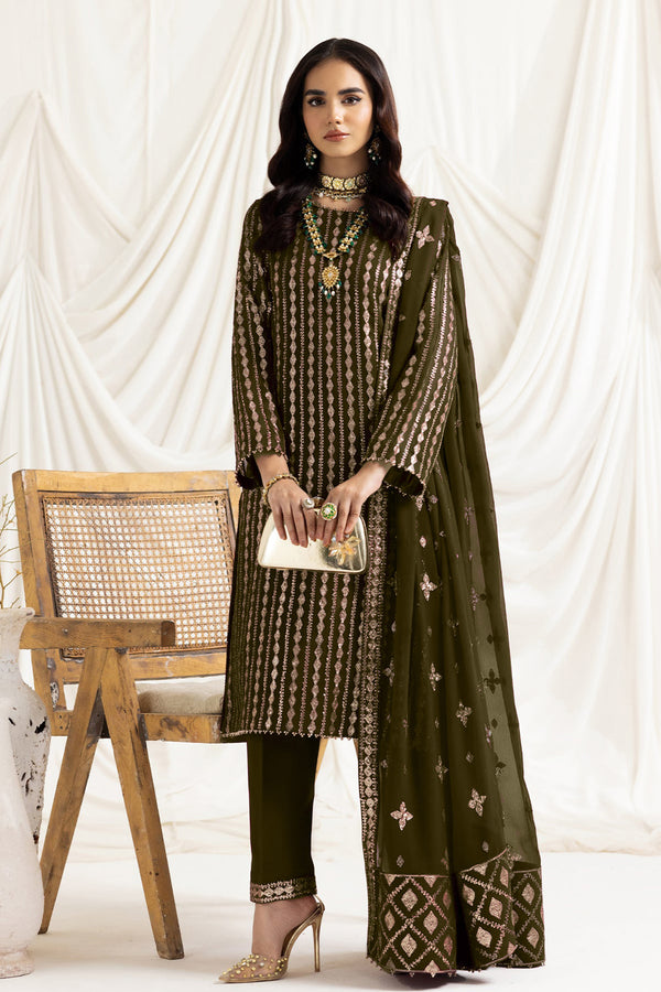 Mehndi Full Embroidered Georgette Pakistani Salwar Kameez With Beautiful Dupatta Work3