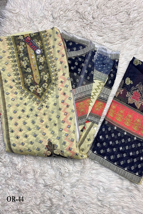 Pakistani Collections Heavy Organza Light Pista Mirror Work With Organza Beautiful Dupatta 1