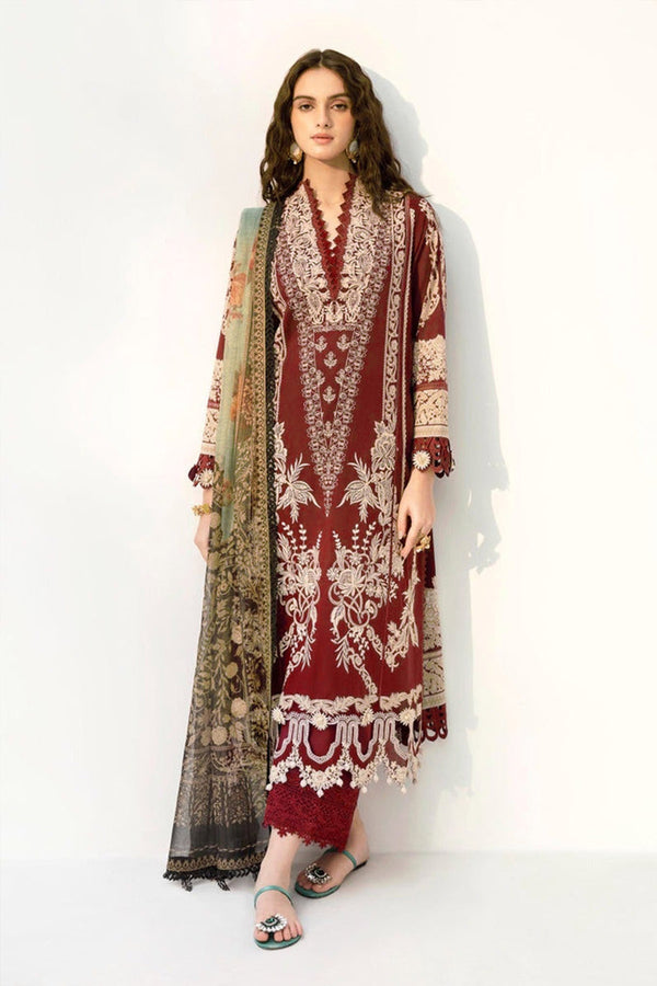 Pakistani Salwar Kameez Cotton Collection Red Color With Heavy Chiffon Printed Dupatta 5