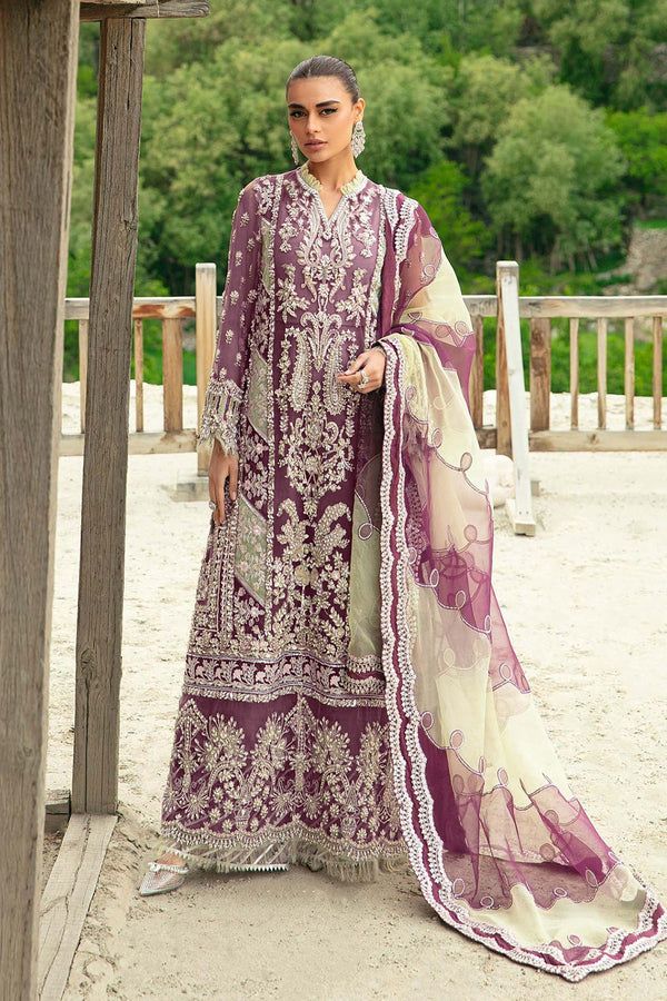 Purple Sharara Full Embroidered Pakistani Salwar Kameez With Heavy Work 2 Shades Dupatta-2