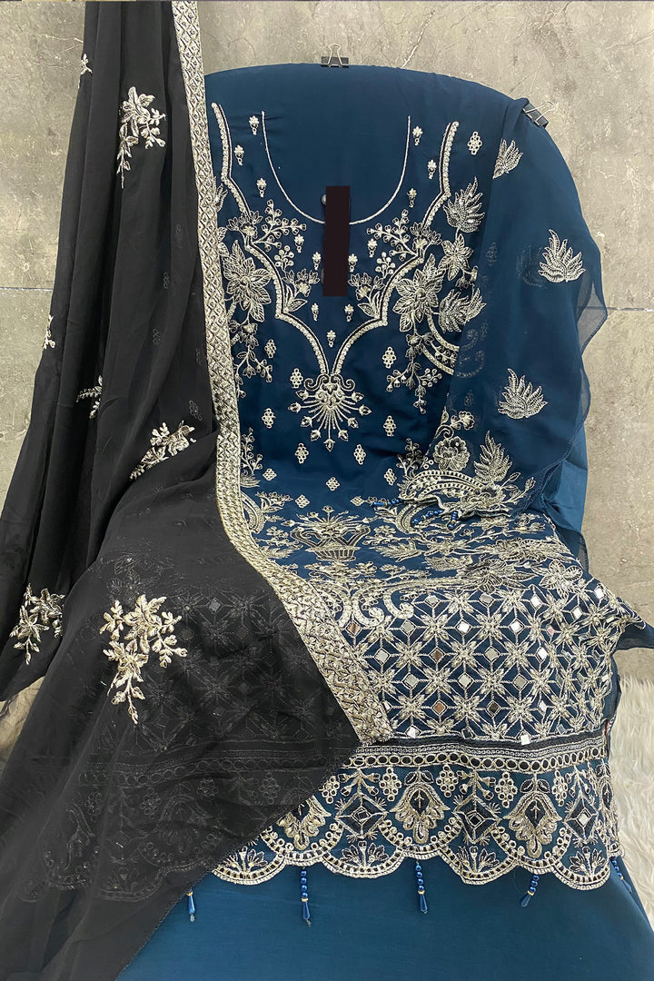 Rama Embroidered Pakistani Salwar Kameez Mirror Work-1