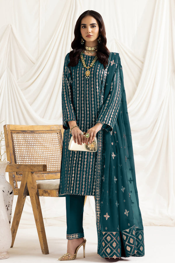 Rama Full Embroidered Georgette Pakistani Salwar Kameez With Beautiful Dupatta Work5