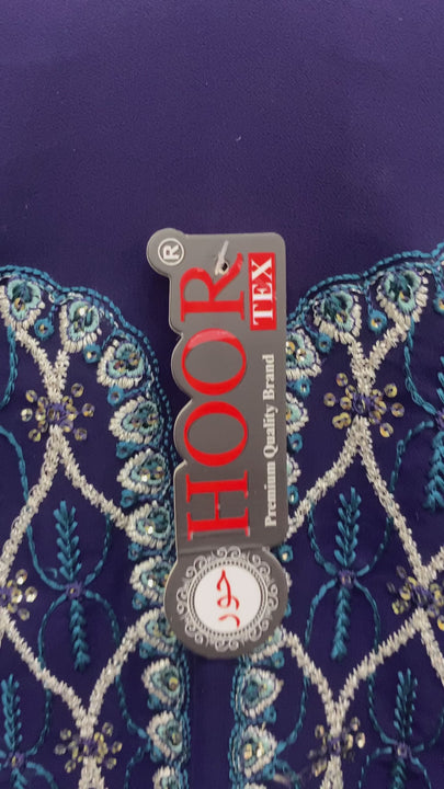 Hoortex Apparel Pakistani Salwar Kameez Navy Blue With Beautiful Work Dupatta