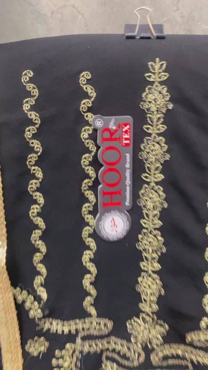 Black Pakistani Salwar Kameez In Golden Embroidery With Good Looking Dupatta