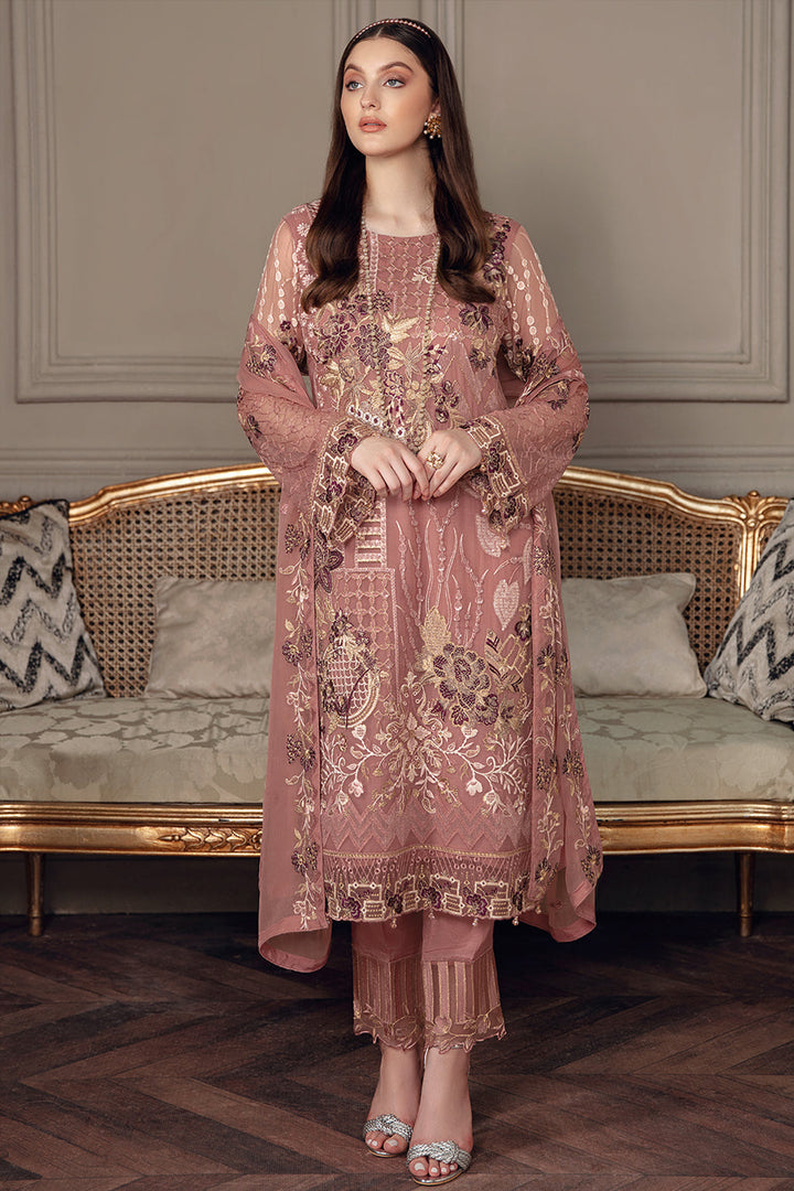 Dusty Pink pakistani Suit With Heavy Work Dupatta 3