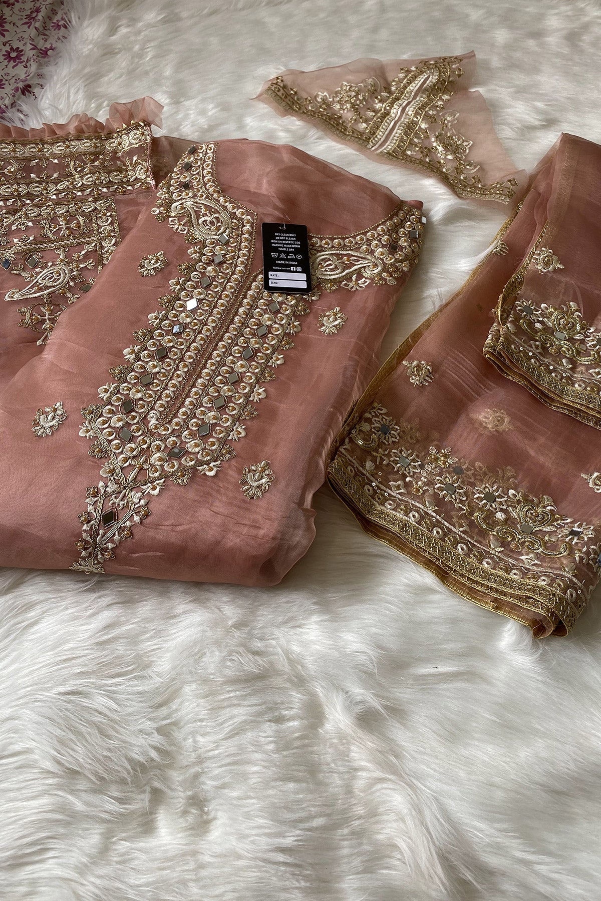 Mirror Work Embroidered Organza Wedding Dress Price in Pakistan (M014185) -  2023 Designs, Reviews & Videos