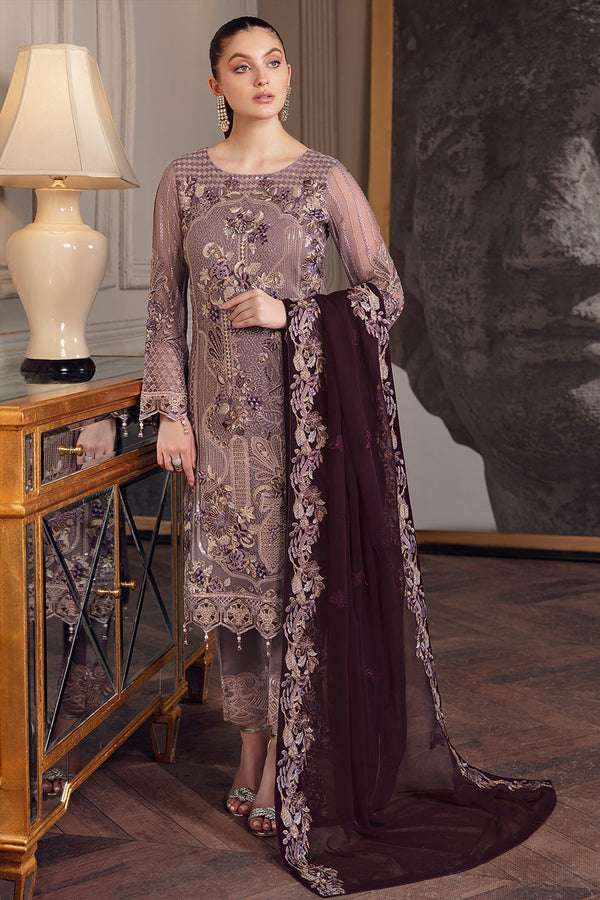 Trendy Purple Pakistani Salwar kameez With Contrast Heavy Work Dupatta 5