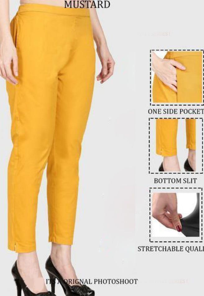 Yellow Color Comfortable Stretchable Trouser